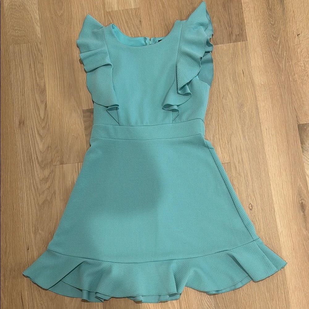 Kids Aqua Ruffle Dress